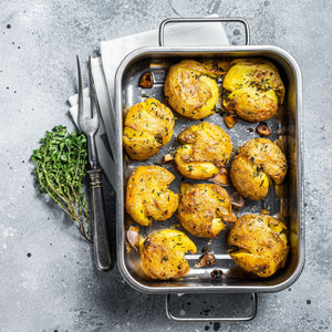 Parmesan Garlic Smashed Potatoes