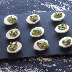 Spinach & Bacon Deviled Eggs